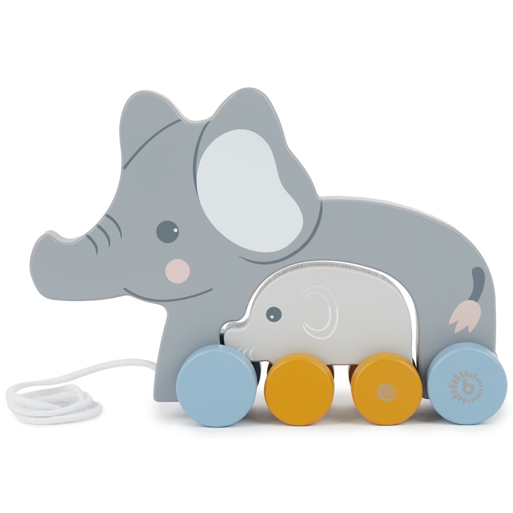 Bieco Nachziehtier Elefant aus Holz GRAU HOLZ Baby