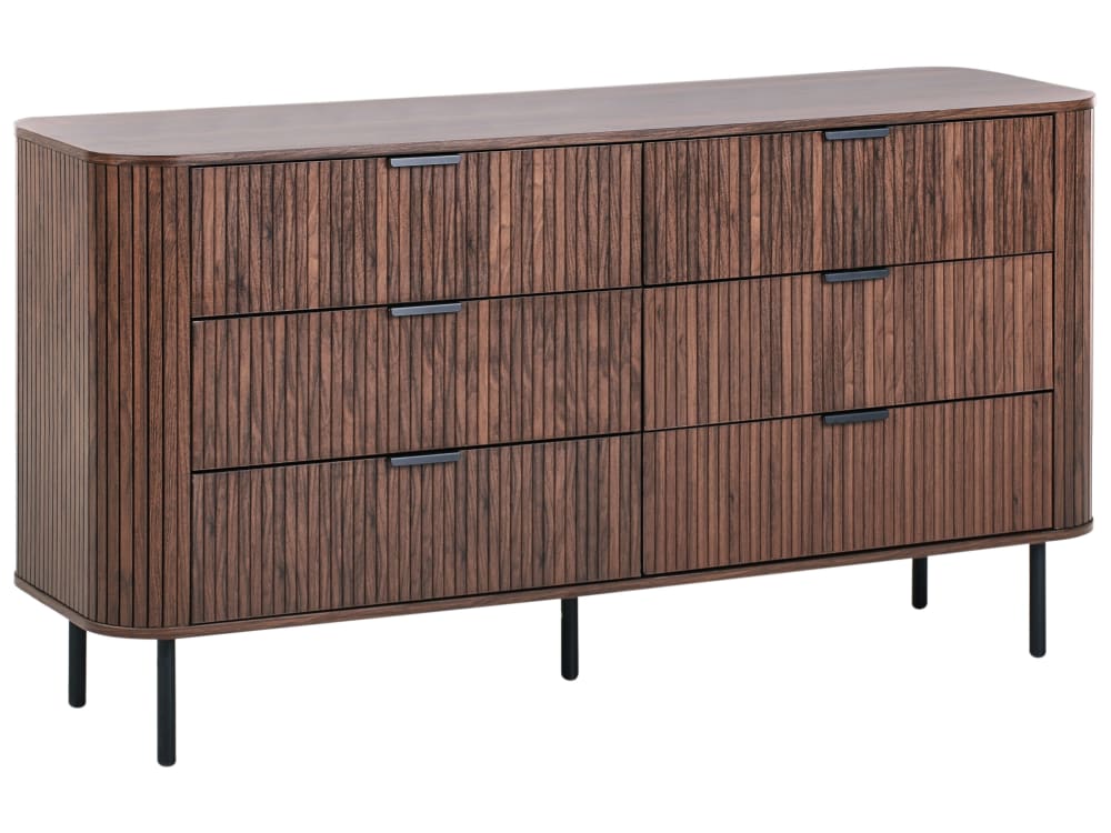 Commode à 6 tiroirs marron foncé