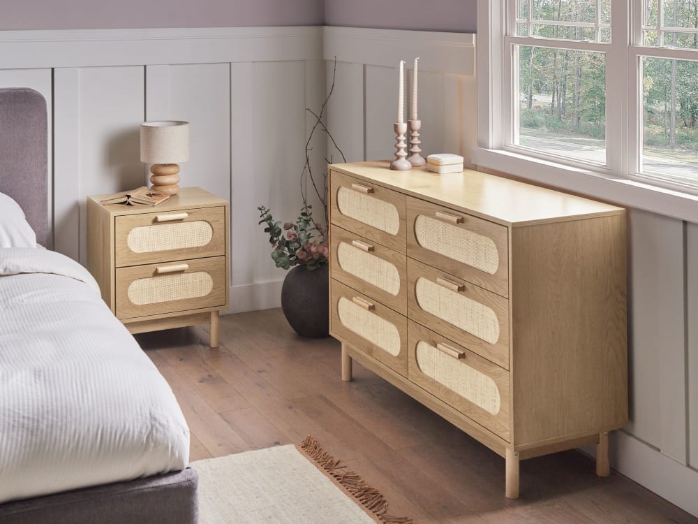 Kommode mit 6 Schubladen aus Holzwerkstoff 78cm, braun - Maisons
