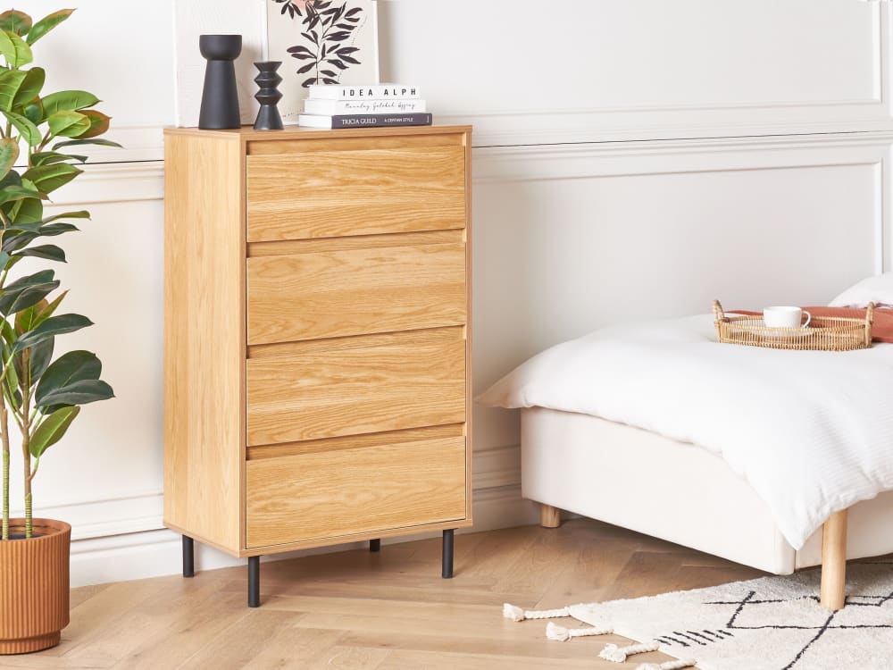 Kommode mit 4 Schubladen aus Holzwerkstoff 104cm, braun - Maisons