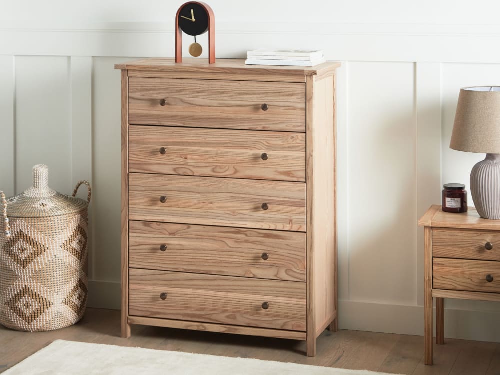 Kommode mit 5 Schubladen aus Holz 111cm, braun - Maisons Du Monde
