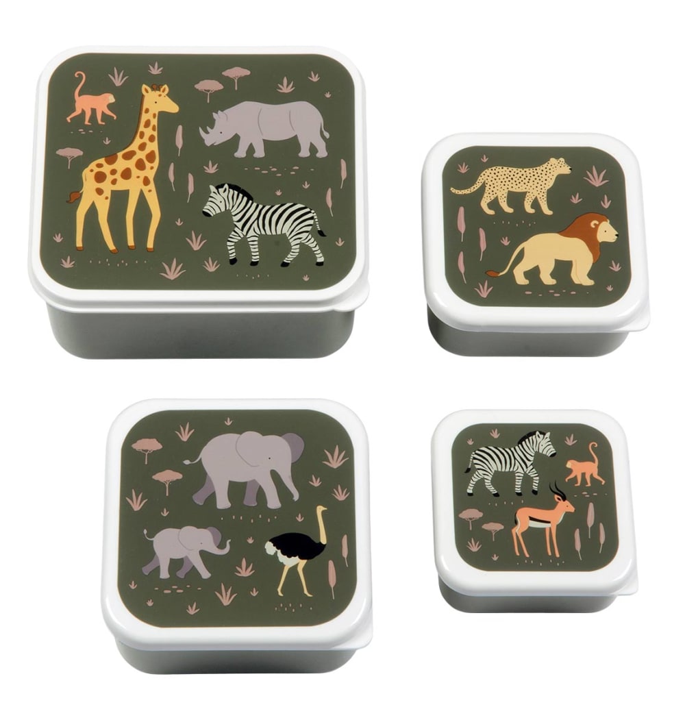 A Little Lovely Company Set mit 4 snackboxen GRAU PVC - POLYVINLYCHLORID Kinder