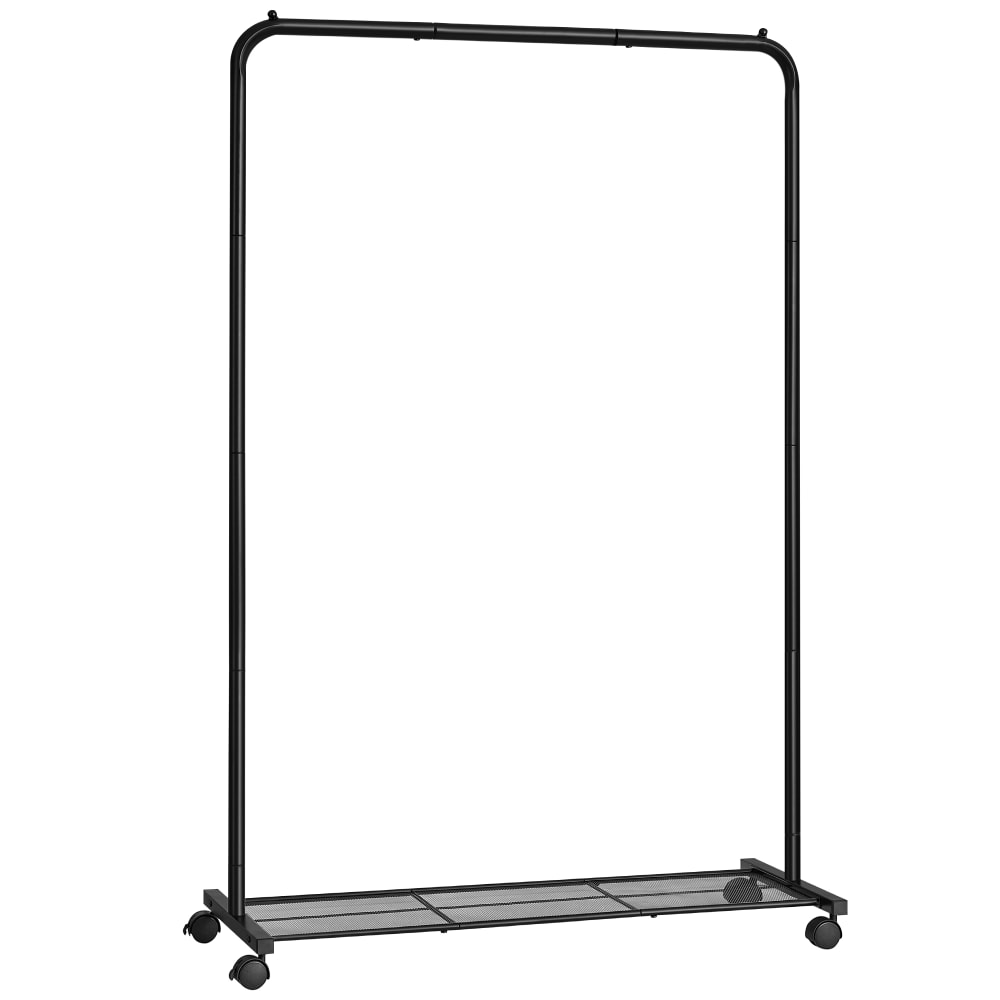 Portant à vêtements mobile avec étagère en métal noir — Beyit