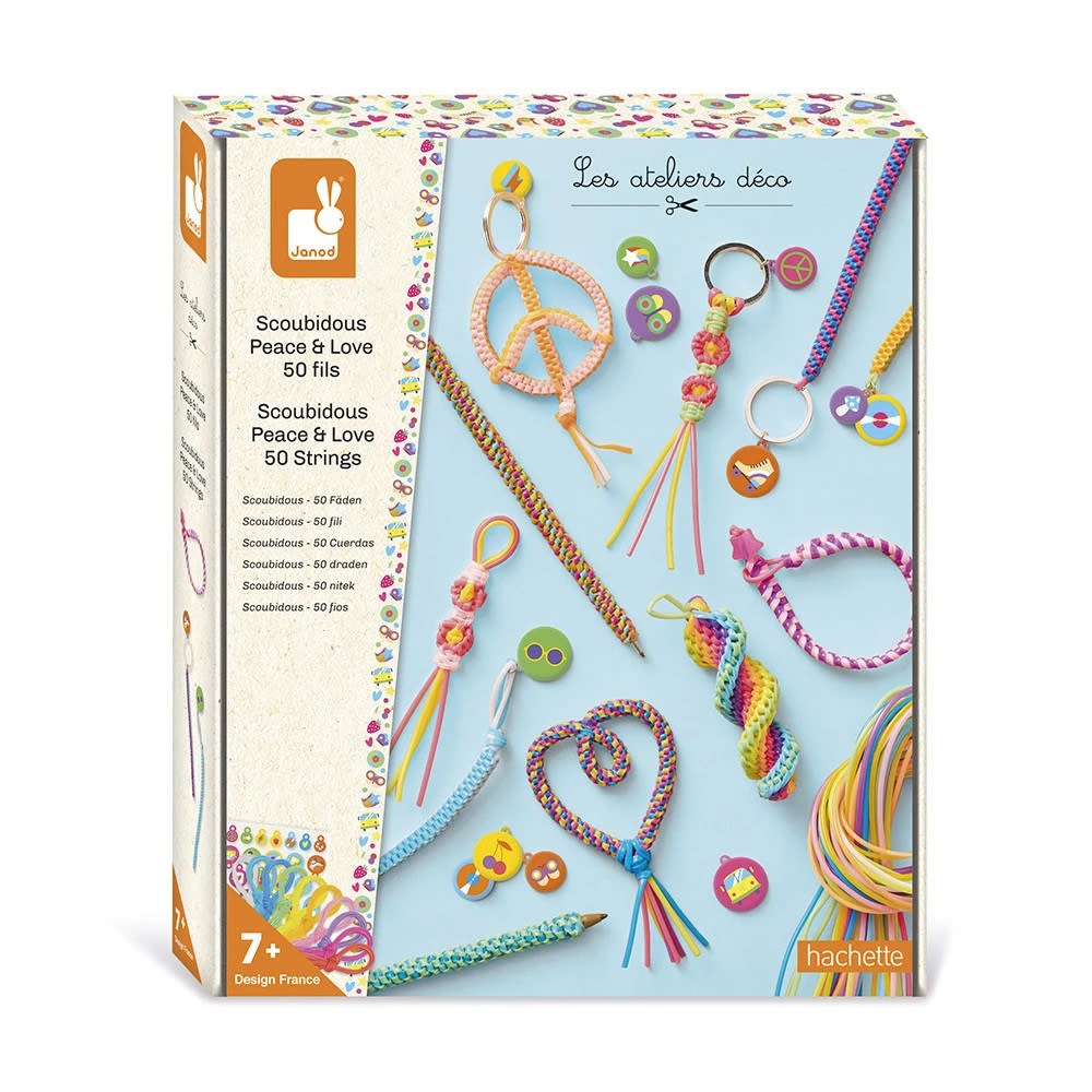 Janod Peace and Love Scoubidous zum Gestalten BLAU PVC - POLYVINLYCHLORID Kinder