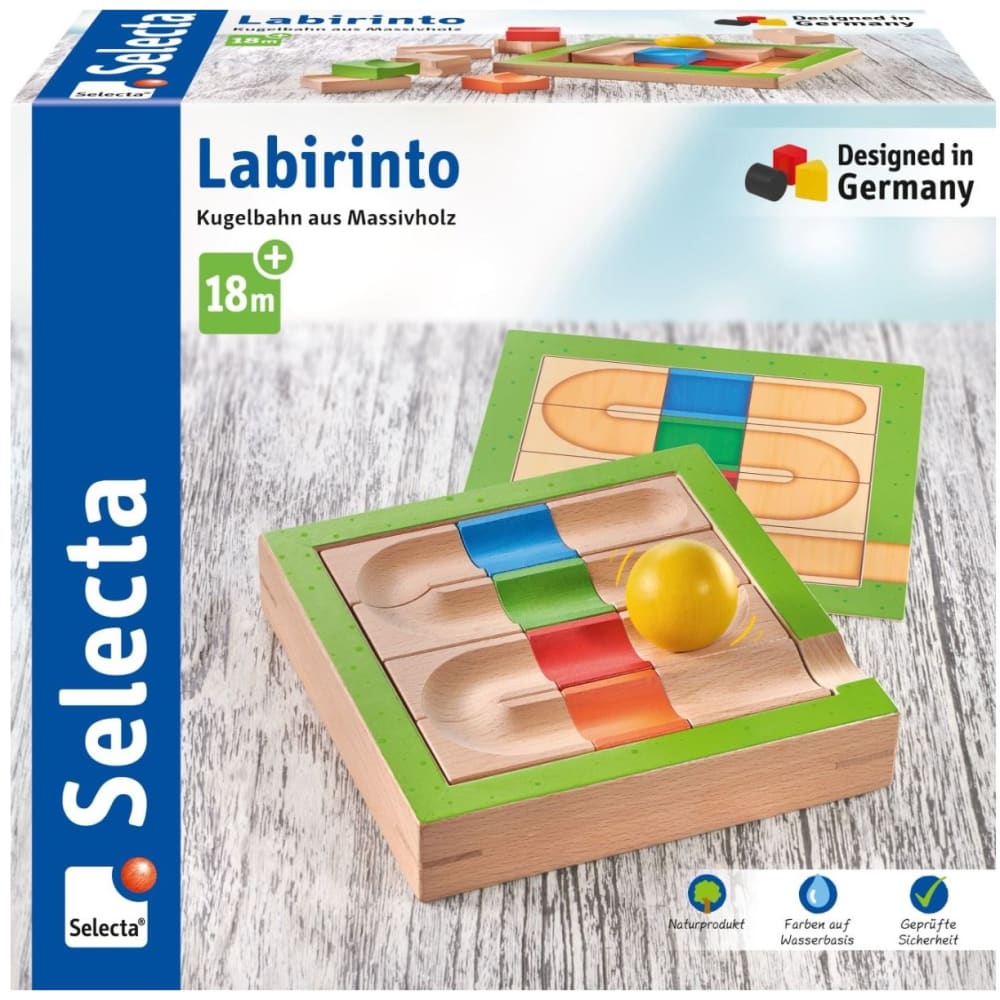 Selecta Labirinto, Kugelbahn aus Massivholz Beige Kinder