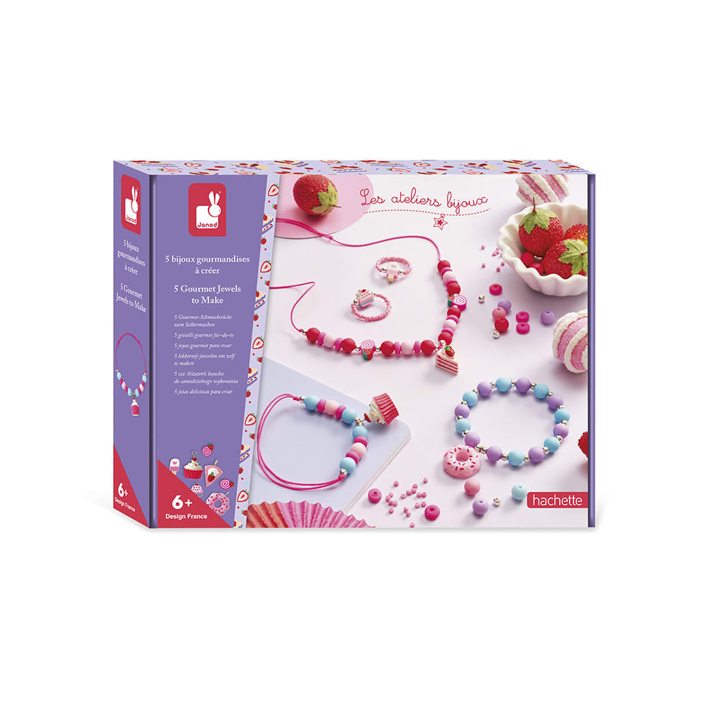 Janod 5 Gourmet-Schmuckstücke zum Selbermachen VIOLETT PVC - POLYVINLYCHLORID Kinder