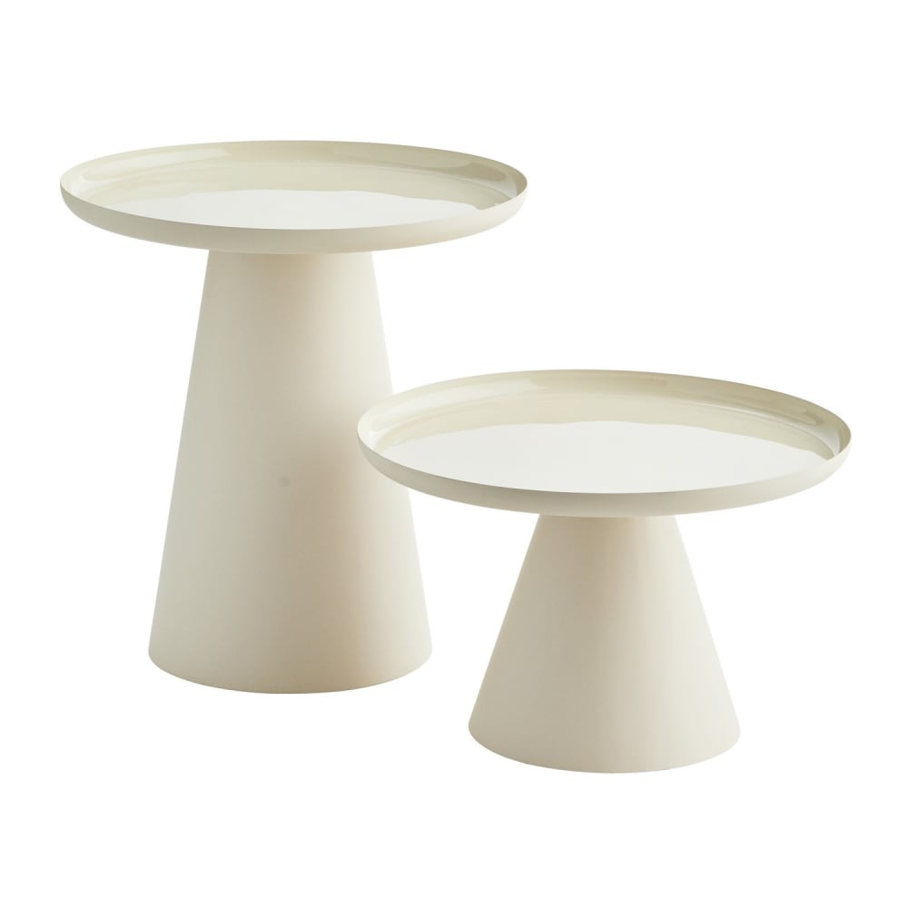 table basse métal beige