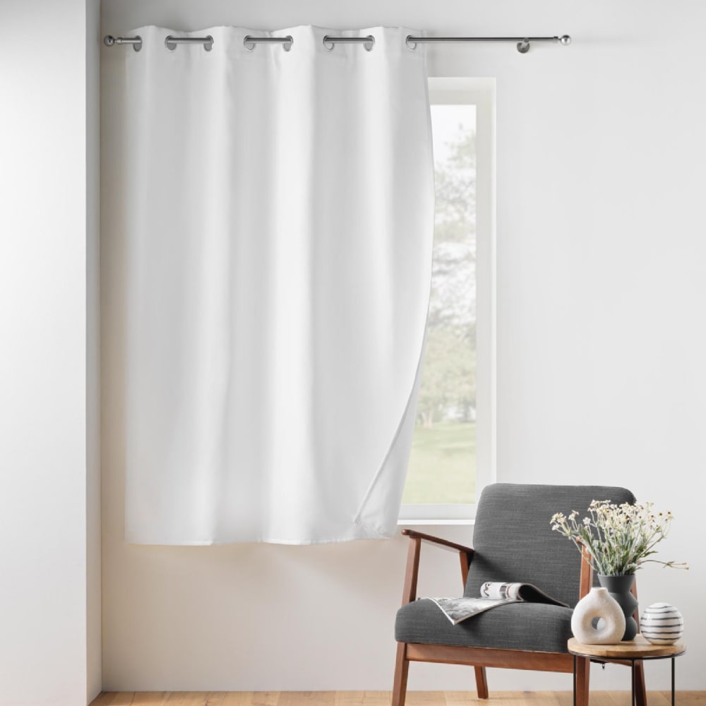 Home Maison Ösenvorhang Isolierend Weiß style modern Weiß Pes - Polyester