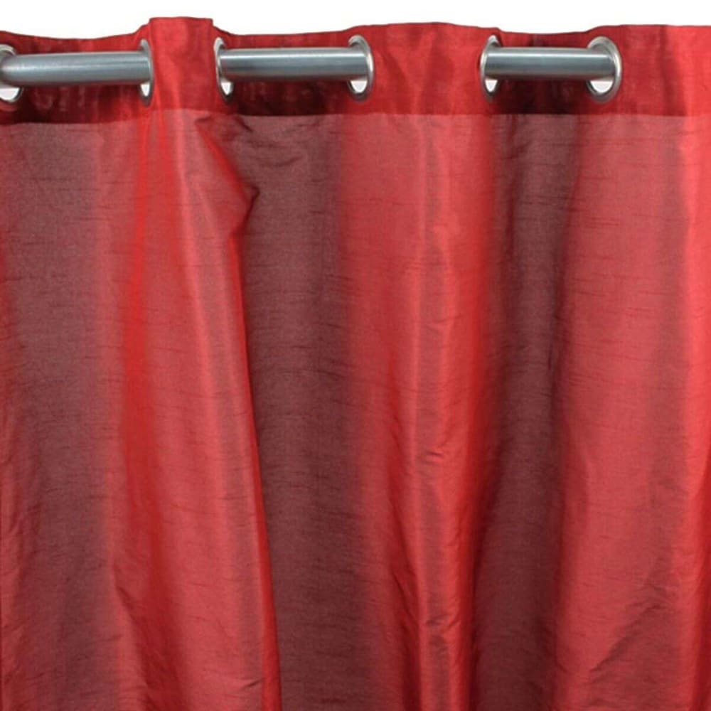 Rideau effet soie à œillets rouge 140x250 — vue 3