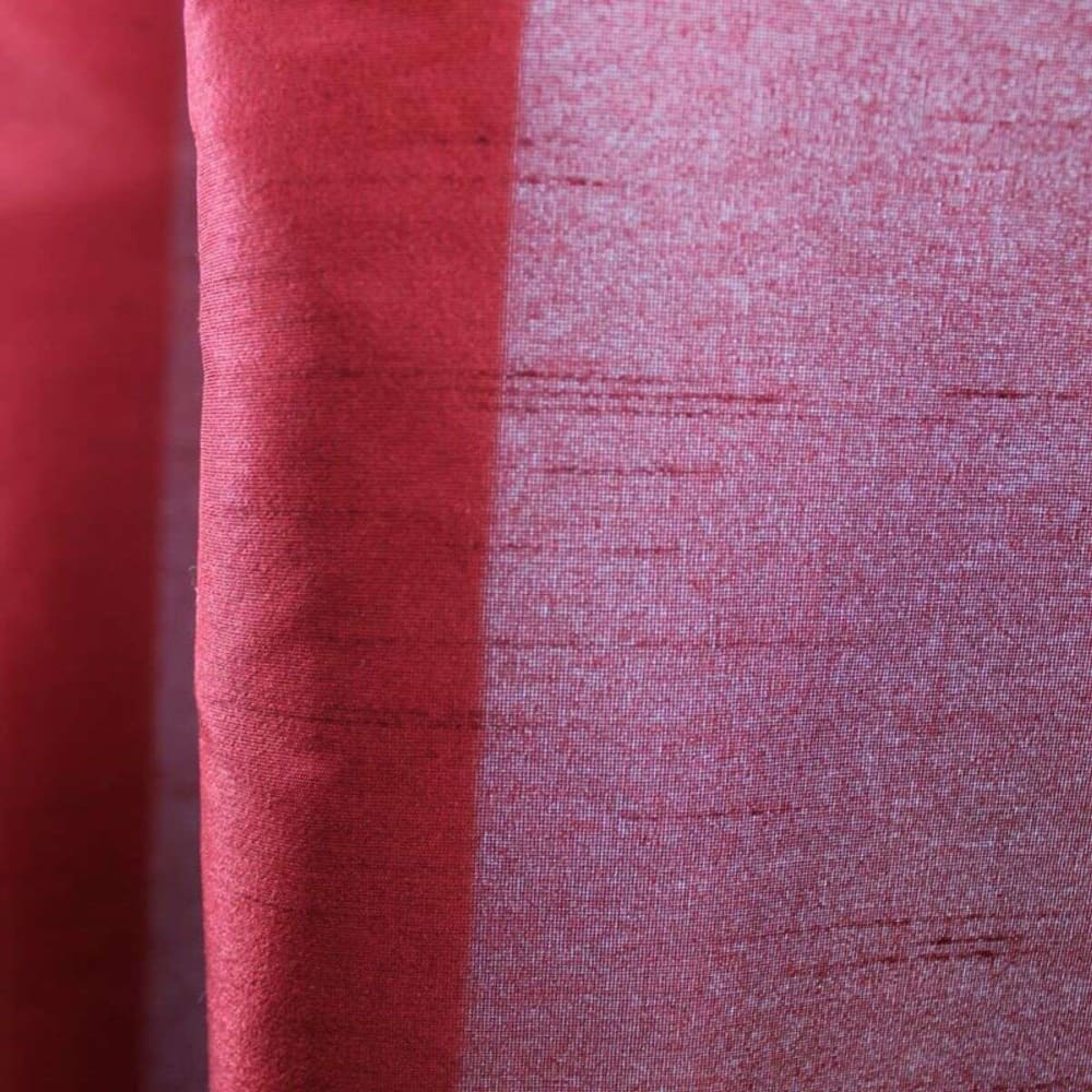 Rideau effet soie à œillets rouge 140x250 — vue 4