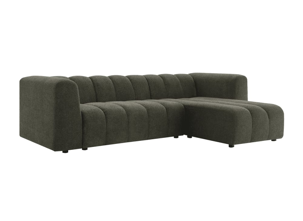 Canapé d'angle réversible en tissu bouclette vert