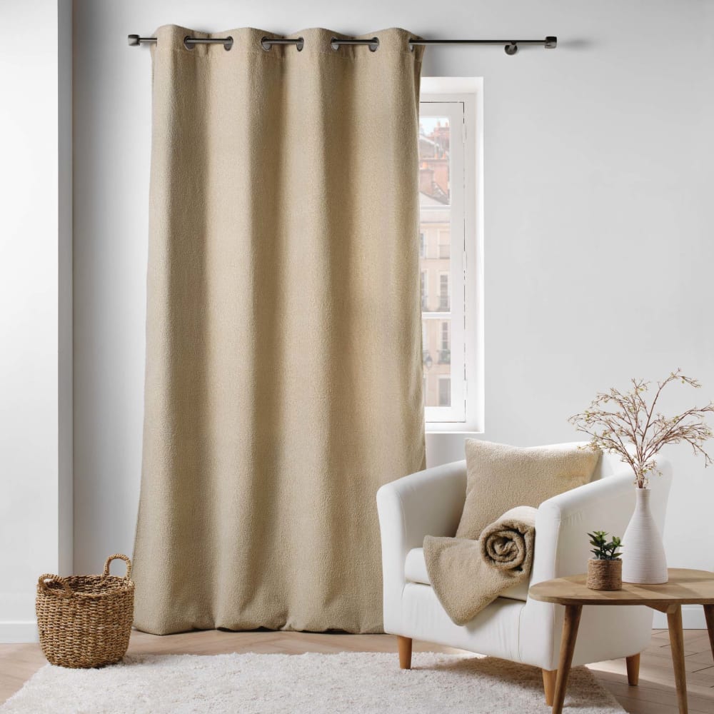 Vorhang mit Ösen Bouclette Einheitlich - Maisons Du Monde
