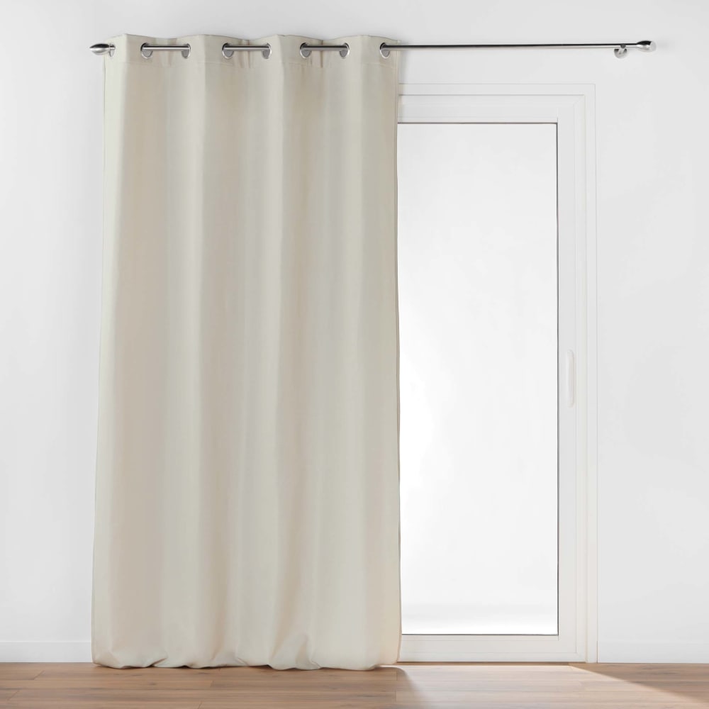 Rideau à œillets occultant beige 135x260