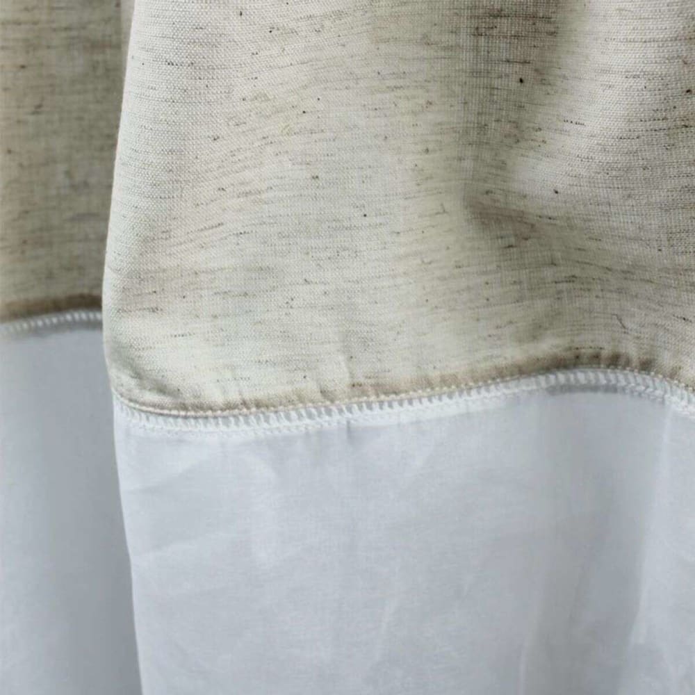Rideau en coton à nouettes blanc et naturel 150x250 — vue 4