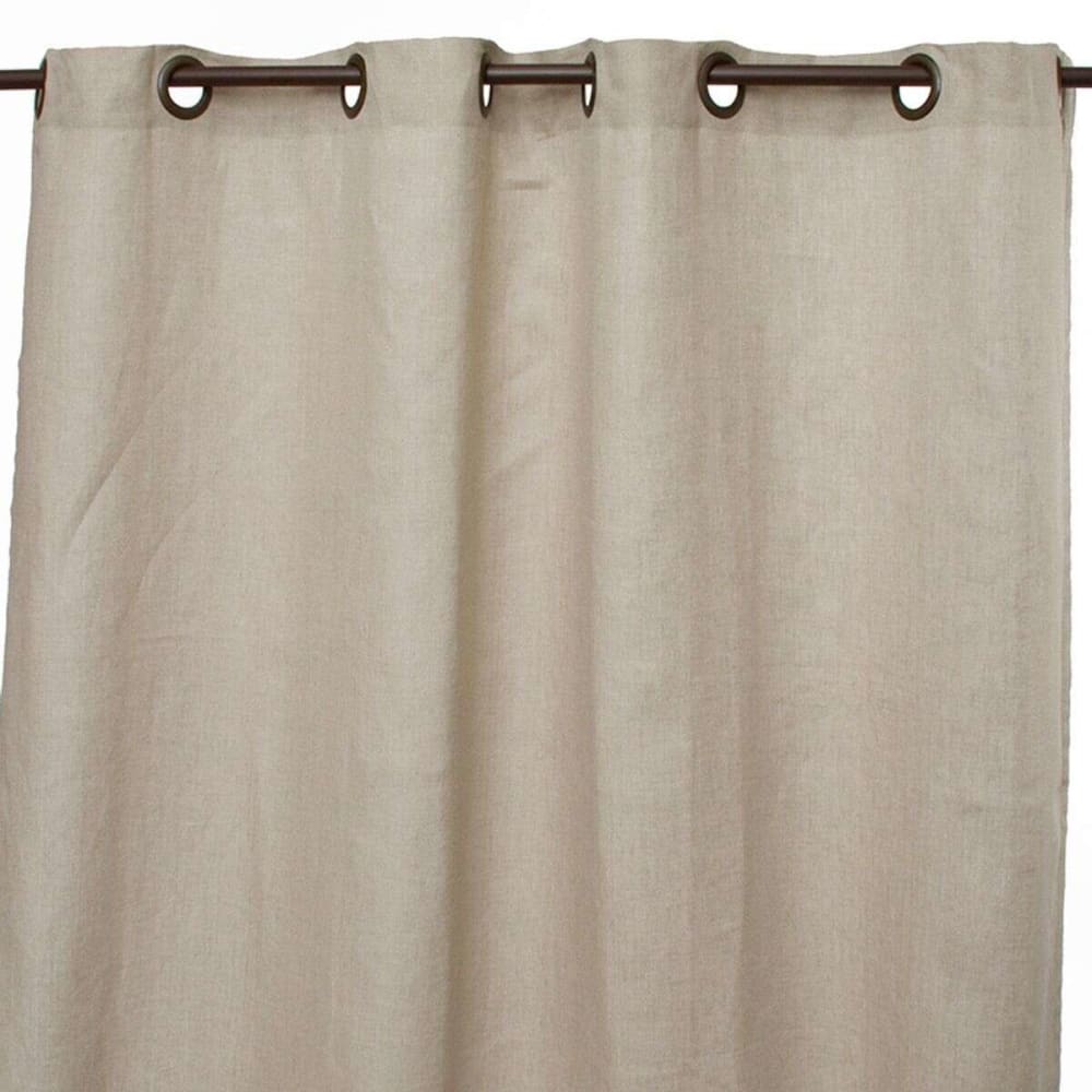 Rideau 100% lin à œillets à motifs floraux orange 140x250