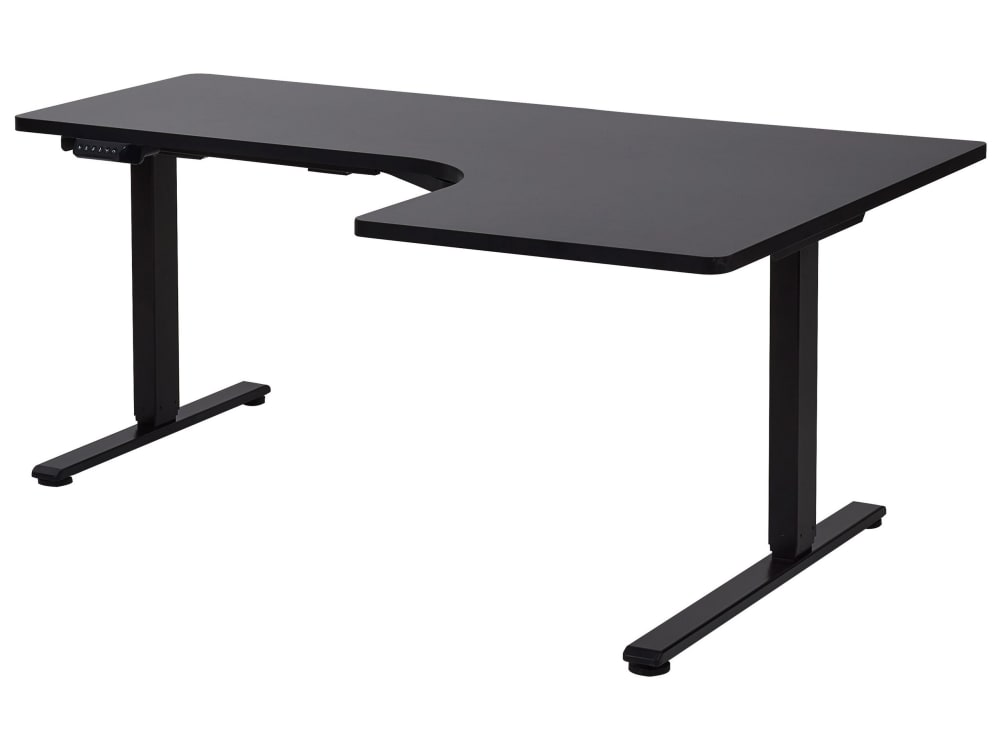 Table à hauteur ajustable en métal noir 109x160 Table à hauteur ajustable en métal noir 109x160