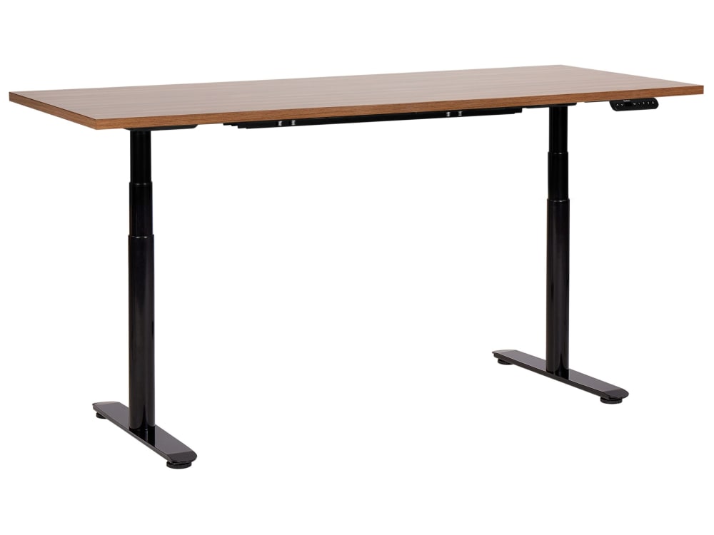 HöHenverstellbarer Schreibtisch Aus Holzwerkstoff , Braun