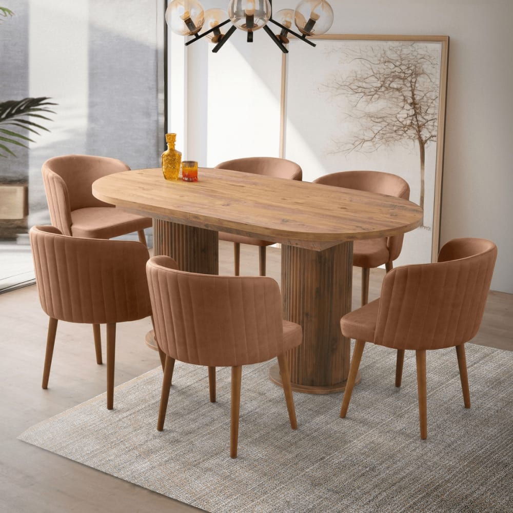 Esstisch ausziehbar von 180 auf 216 cm, Nussbaum-Dekor - Maisons