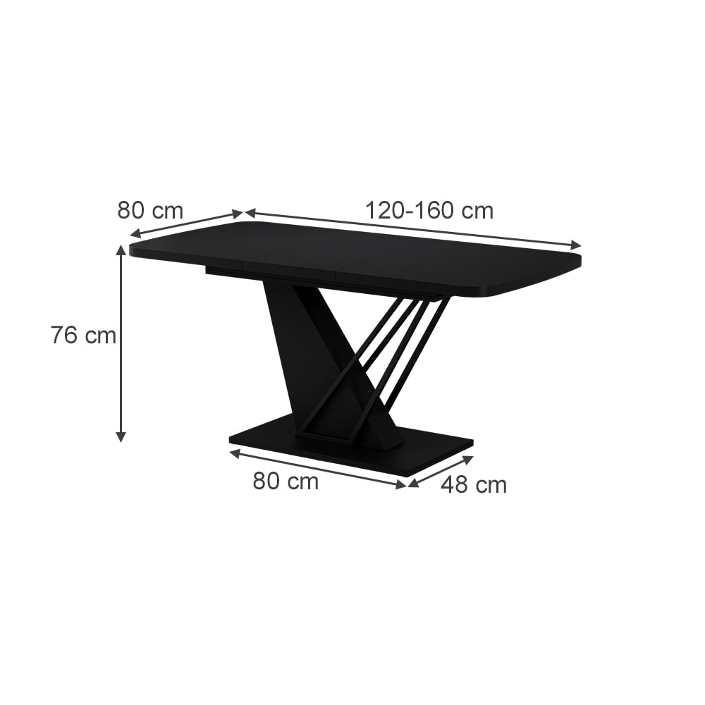 Esstisch ausziehbar Schwarz 120x77.4cm - Maisons Du Monde