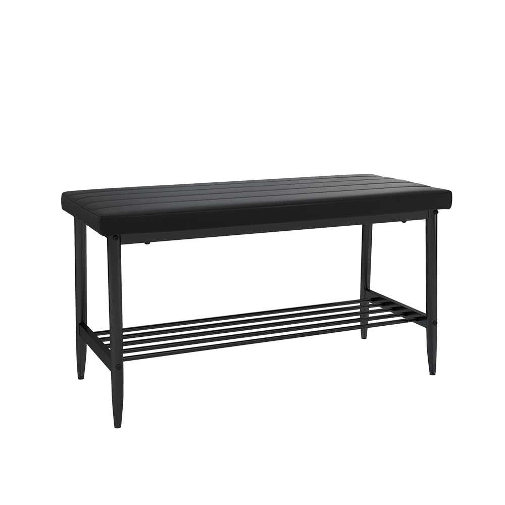 Vicco Sitzbank Schwarz 85x46.5cm style modern Schwarz Pvc - Polyvinlychlorid