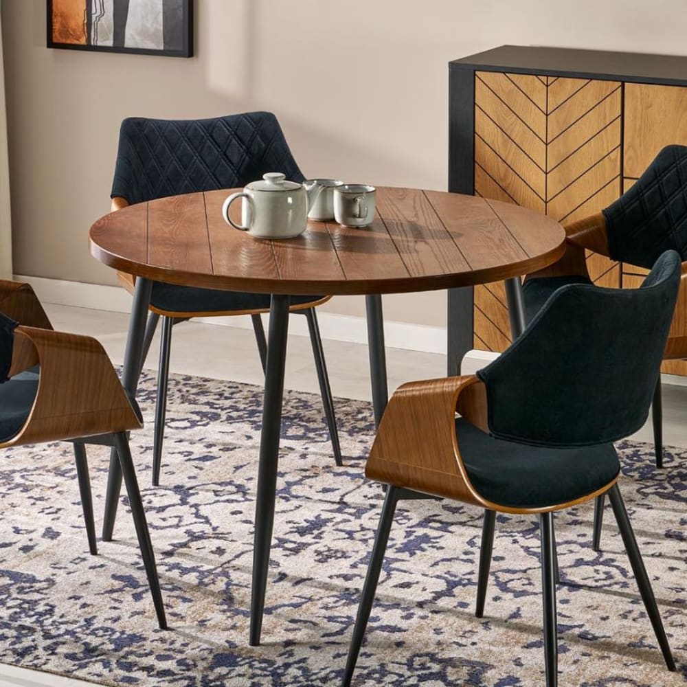 Runder Esstisch aus Walnussholz, 105 cm - Maisons Du Monde
