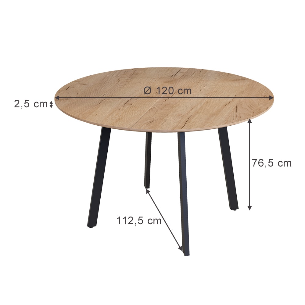 Esstisch  Schwarz 120x76.5cm - Maisons Du Monde