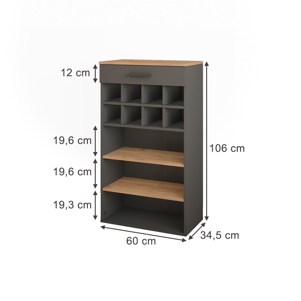Weinregal  Goldkraft Eiche/Anthrazit 60x106cm - Maisons Du Monde