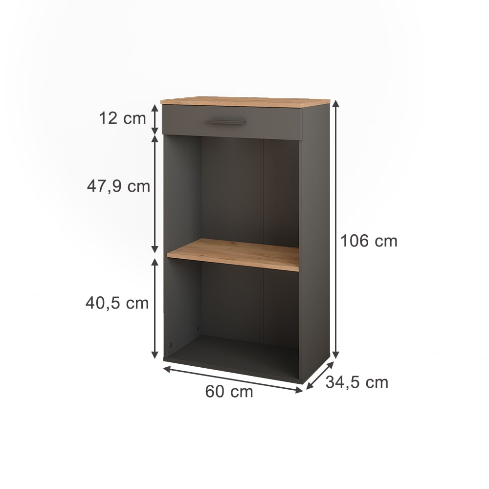 Weinregal Goldkraft Eiche/Anthrazit 60x106cm - Maisons Du Monde