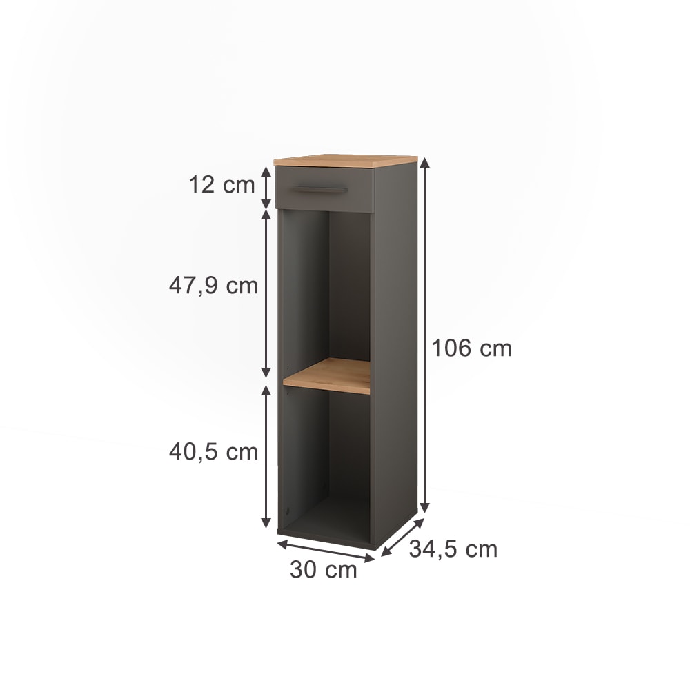 Weinregal  Goldkraft Eiche/Anthrazit 30x106cm - Maisons Du Monde