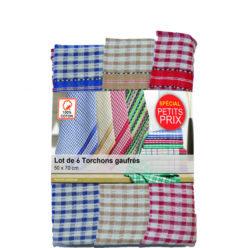 Torchon coton à motifs 70x45 cm