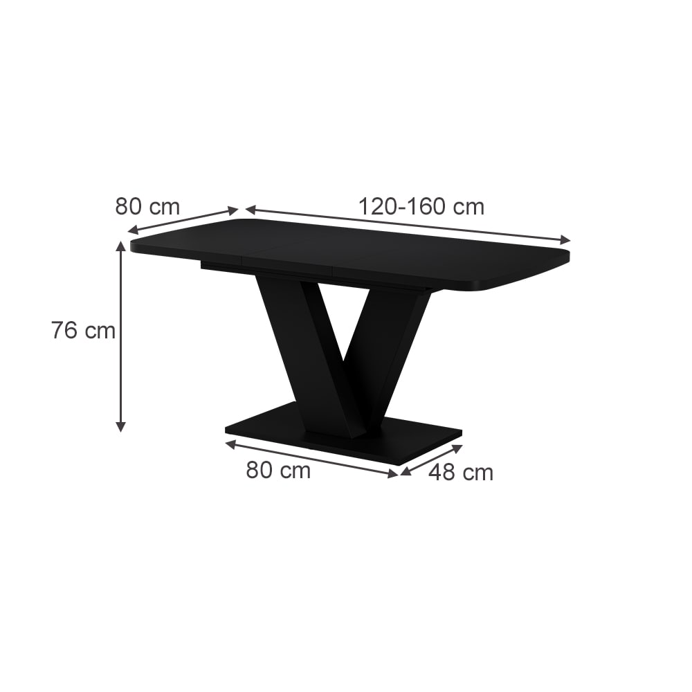 Esstisch ausziehbar Schwarz 120x77.4cm - Maisons Du Monde