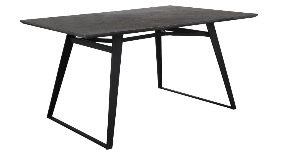 Esstisch 120x80 cm 8 Plätze in Braun/Grau Gestell Schwarz -