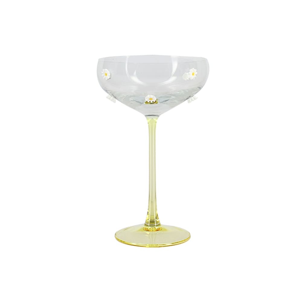Lot de 4 coupes à champagne 27cl à motif marguerite