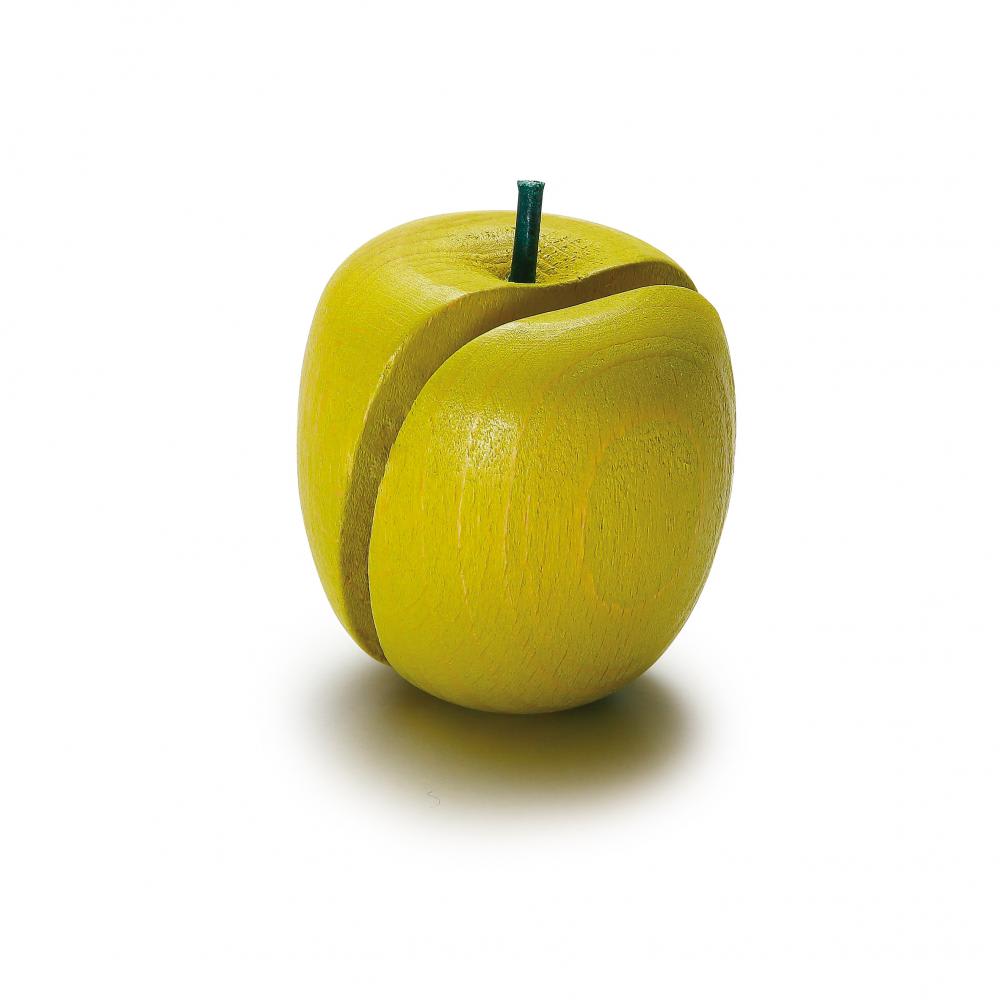 ERZI Apfel aus Holz mit Klett zum Spielen. Das Schneiden üben macht Spaß und fördert spielerisch die Feinmotorik. Apfel aus Holz zum Schneiden von