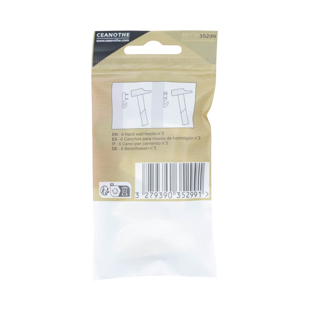 Lot de 6 crochets béton n°3 pour 2 kg résine plastique — vue 3