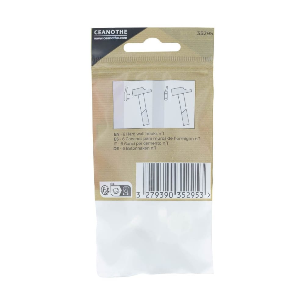 Lot de 6 crochets béton n°1 pour 0,5 kg résine plastique — vue 4