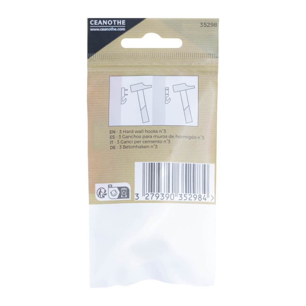 Lot de 3 crochets béton n°3 pour 15 kg résine plastique — vue 4