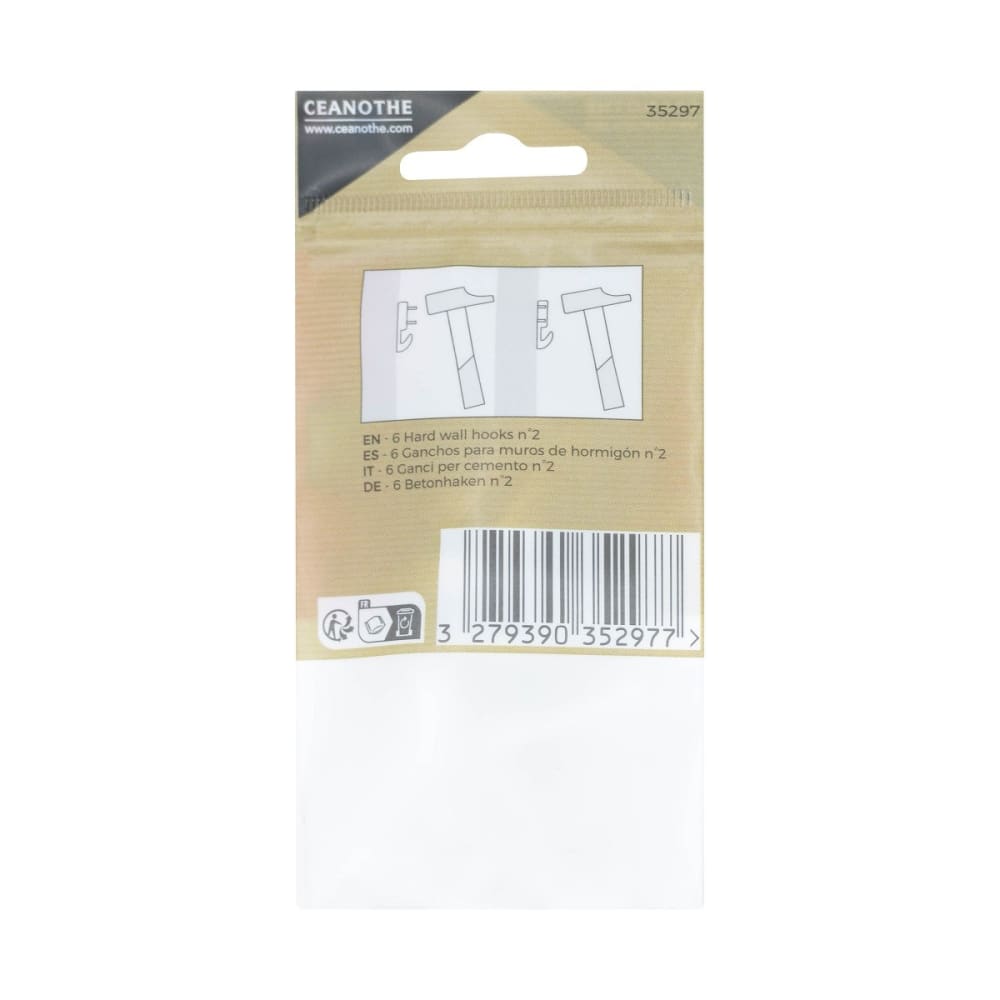 Lot de 6 crochets béton n°2 pour 1 kg résine plastique — vue 4
