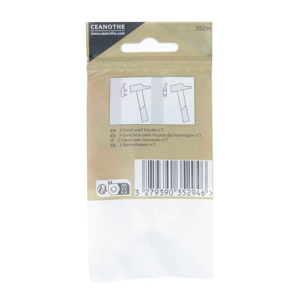 Lot de 3 crochets béton n°1 pour 0,5 kg résine plastique — vue 4