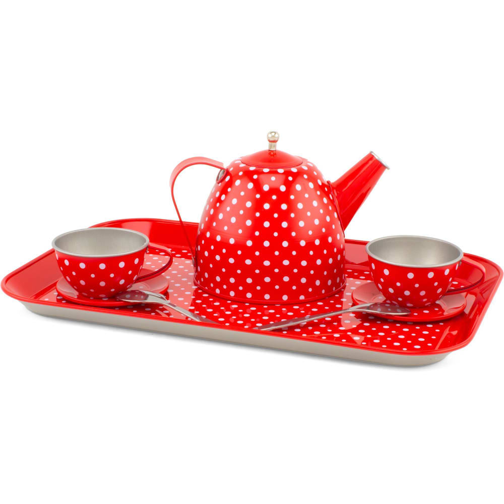 Dinette en métal rouge à pois Dinette en métal rouge à pois
