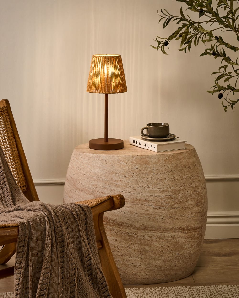 Lampe à poser métal marron — vue 3