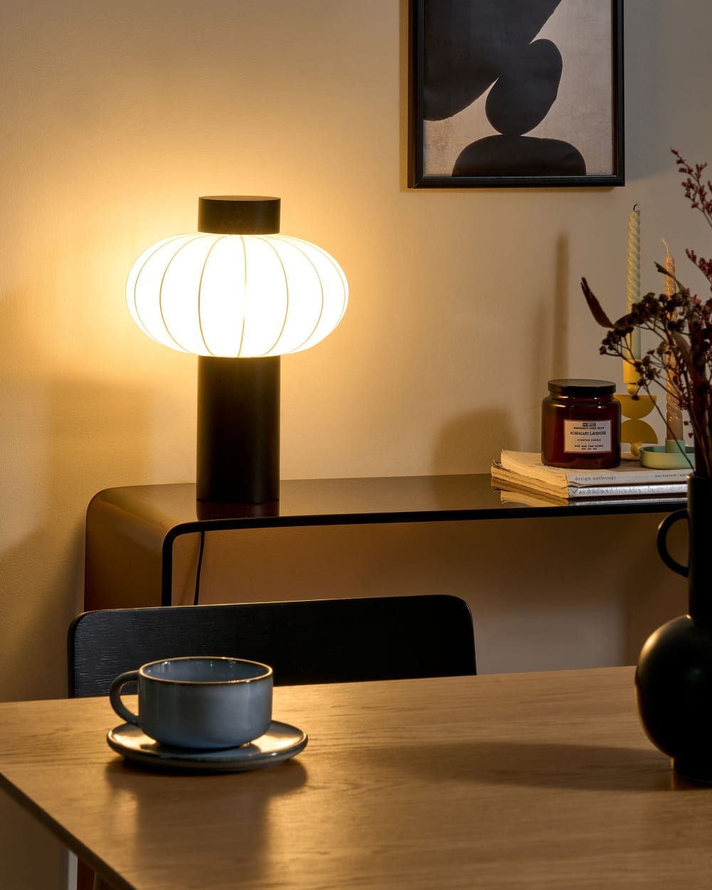 Lampe à poser bois noir — vue 3