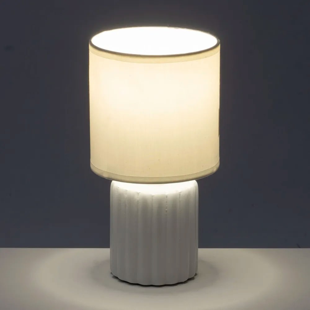 Lampe à poser céramique blanche 13x13x24cm — vue 3