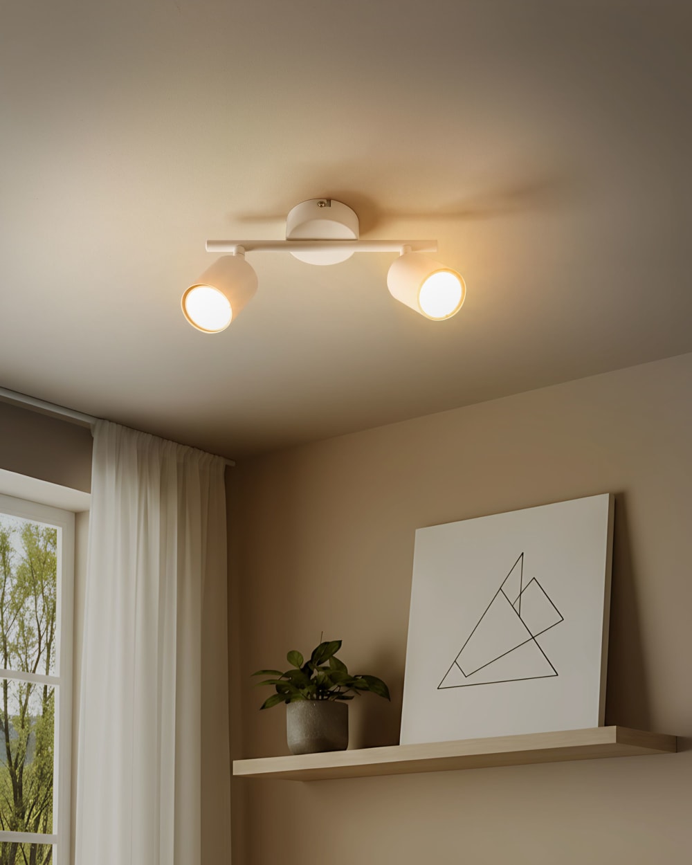 Spot à 2 lumières métal blanc — vue 3