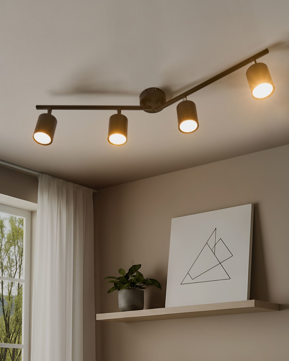 Spot à 4 lumières métal noir — vue 3