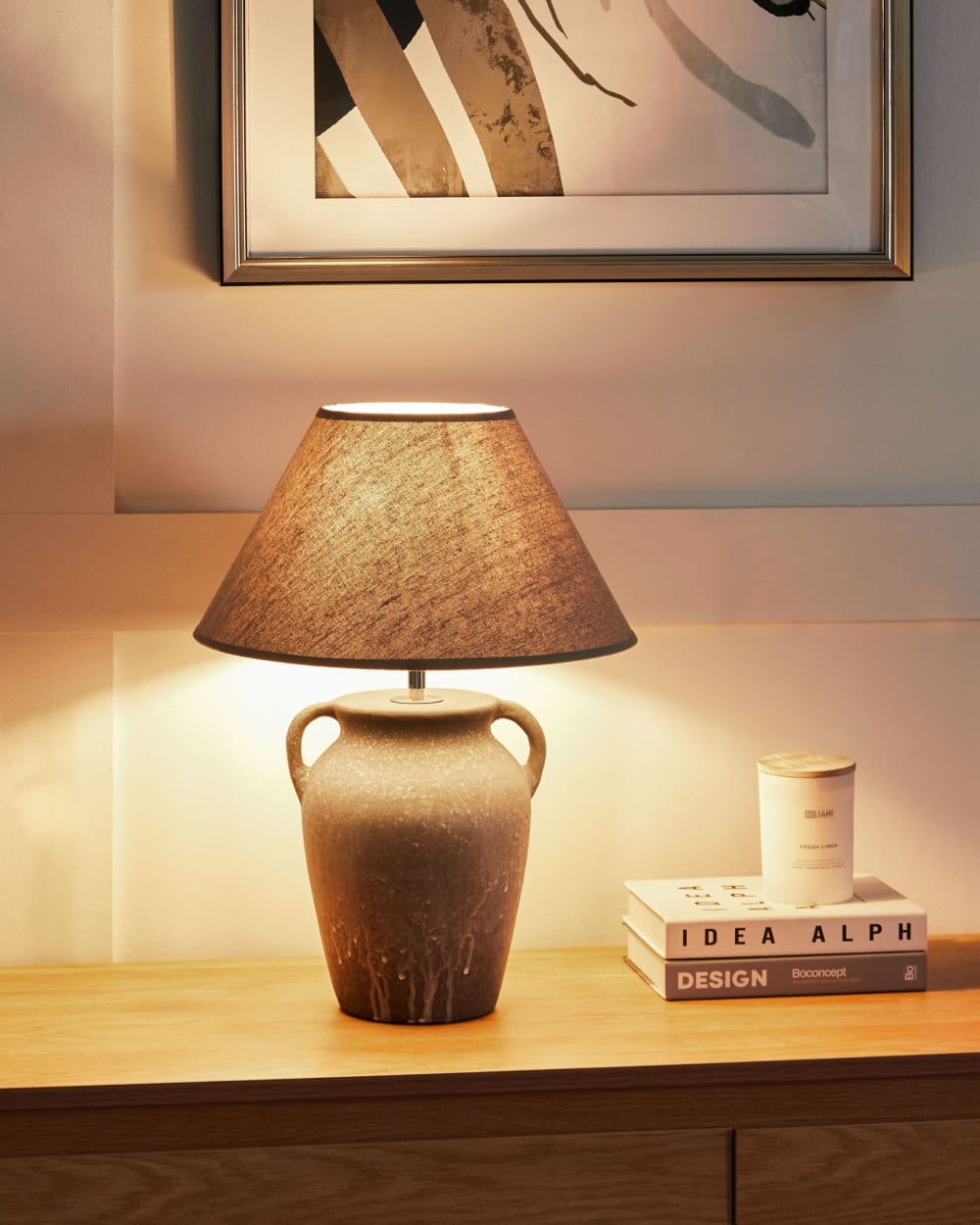 Lampe à poser céramique gris — vue 3