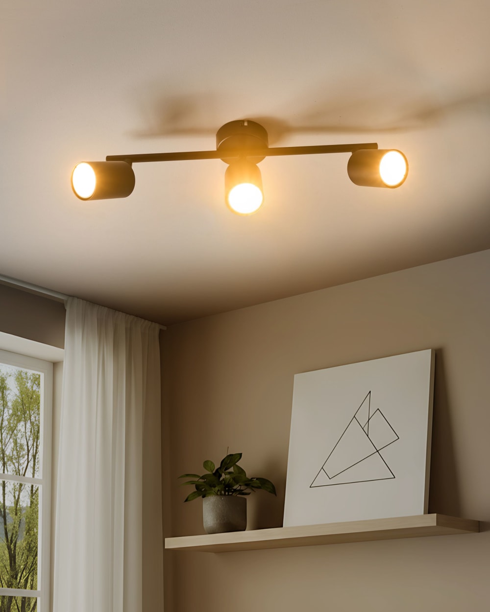 Spot à 3 lumières métal noir — vue 3