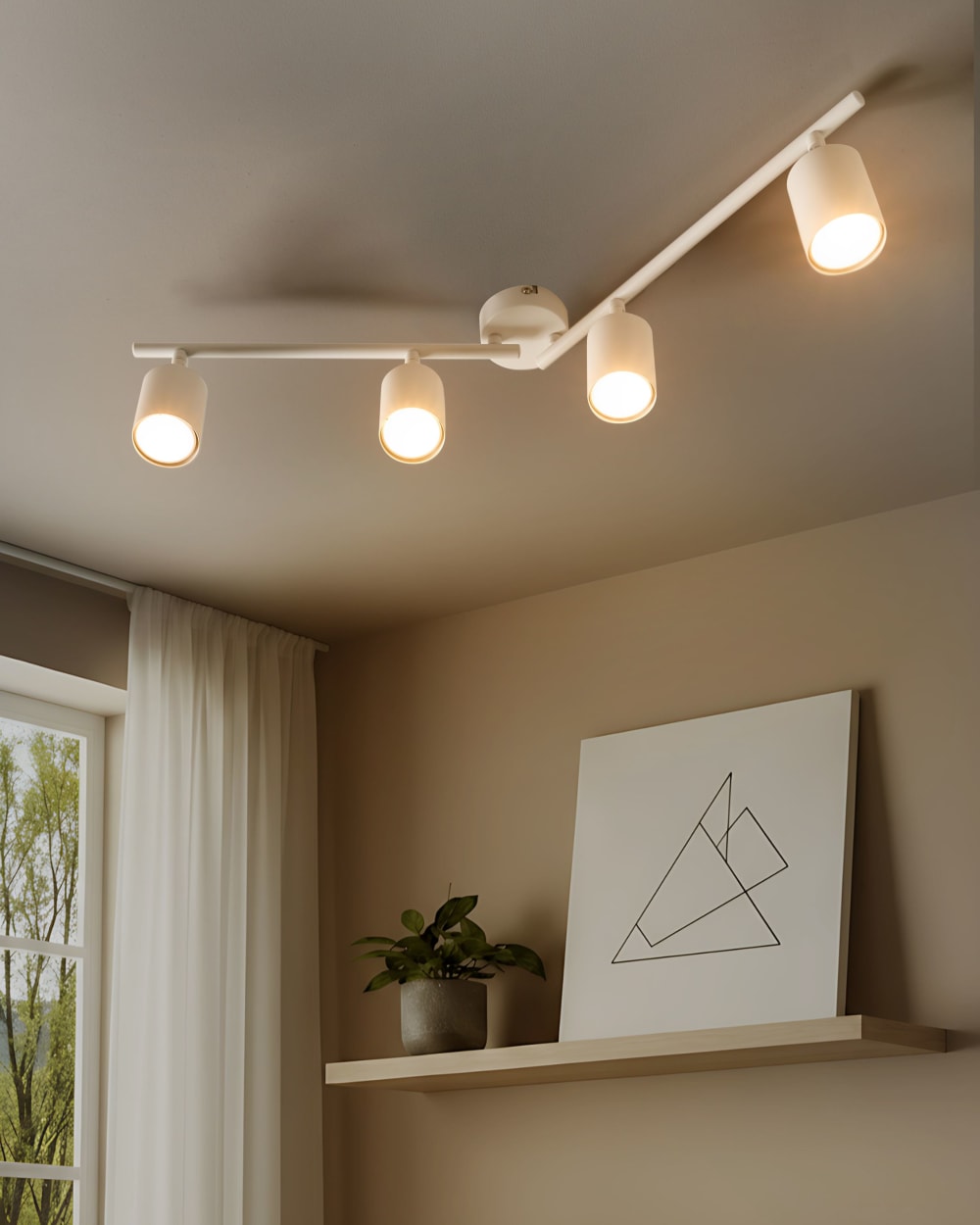 Spot à 4 lumières métal blanc — vue 3