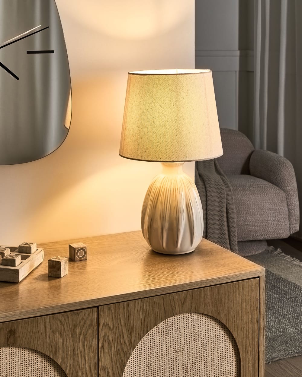 Lampe à poser céramique beige clair — vue 3