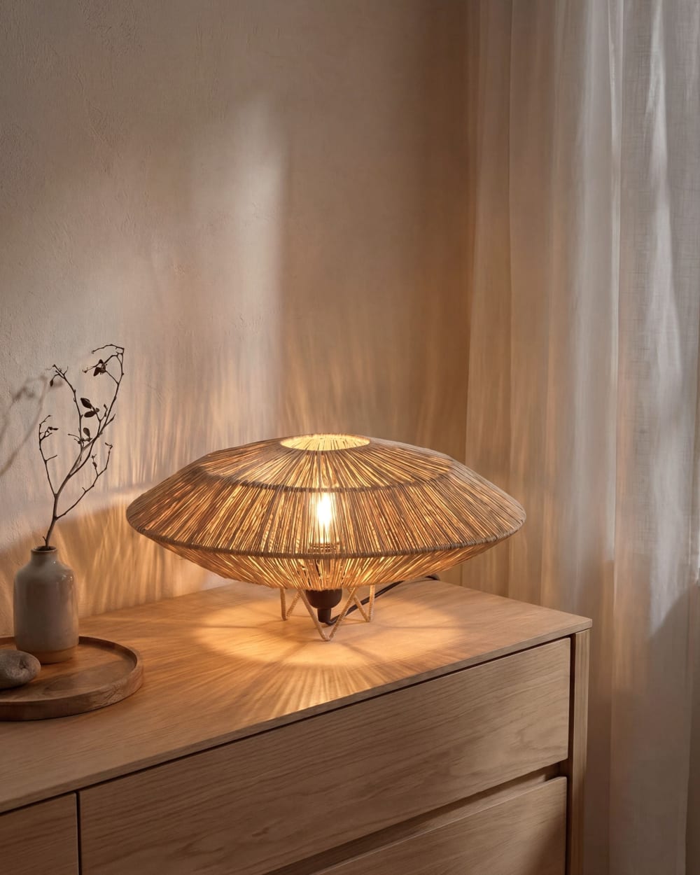 Lampe à poser osier naturel — vue 3